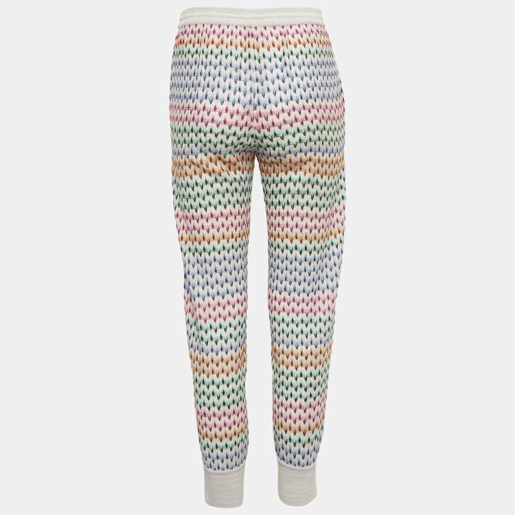Pre Owned Missoni Grey Patterned Knit Jogger Pants S