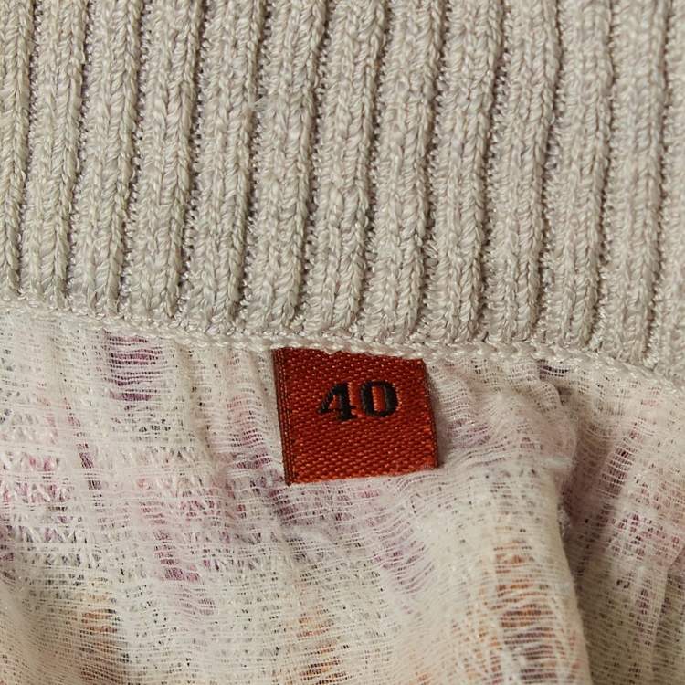 Pre Owned Missoni Grey Patterned Knit Jogger Pants S