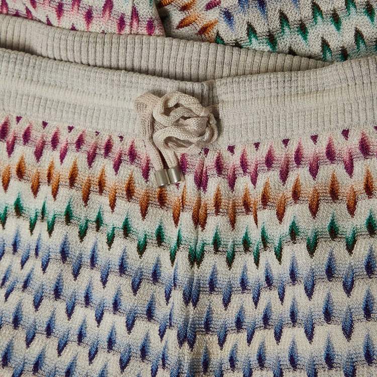 Pre Owned Missoni Grey Patterned Knit Jogger Pants S