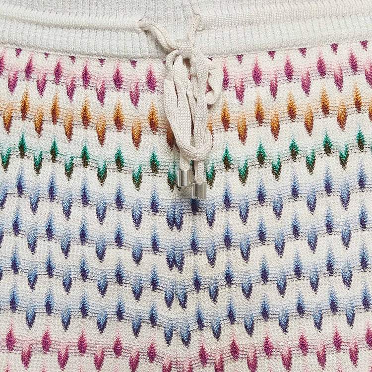 Pre Owned Missoni Grey Patterned Knit Jogger Pants S