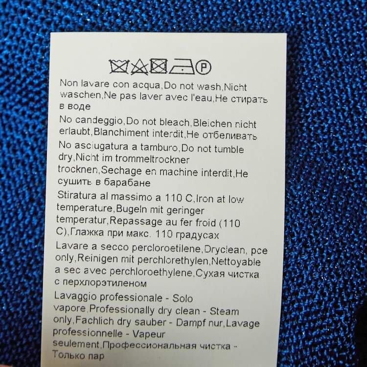 Pre Owned Missoni Blue Lurex Knit Open Front Cardigan M