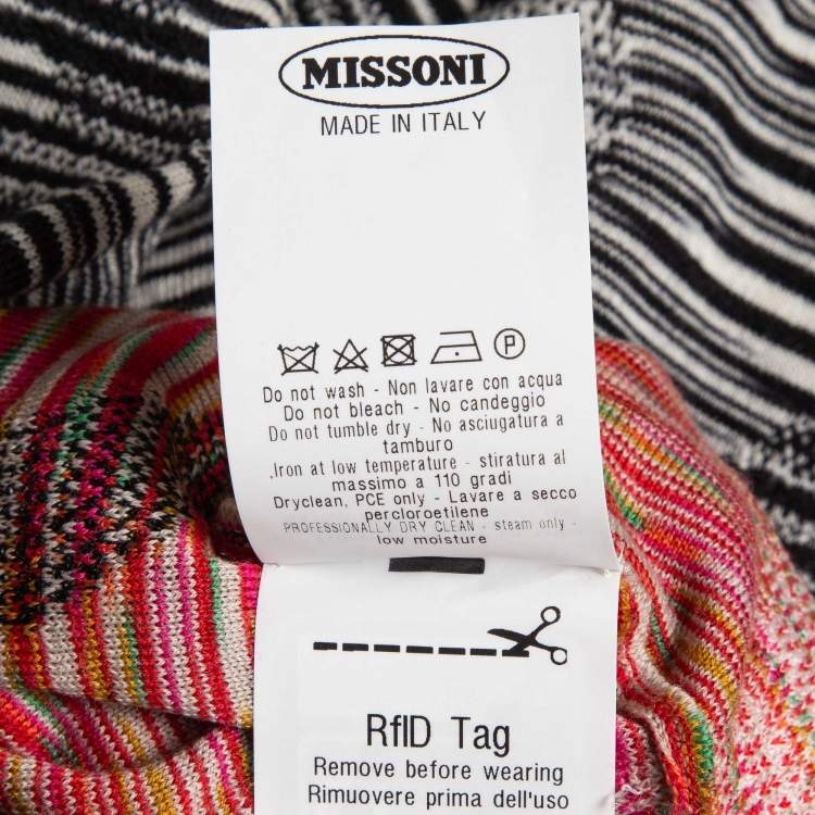 Pre Owned Missoni Multicolor Patterned Knit Scallop Detail Tank Top S