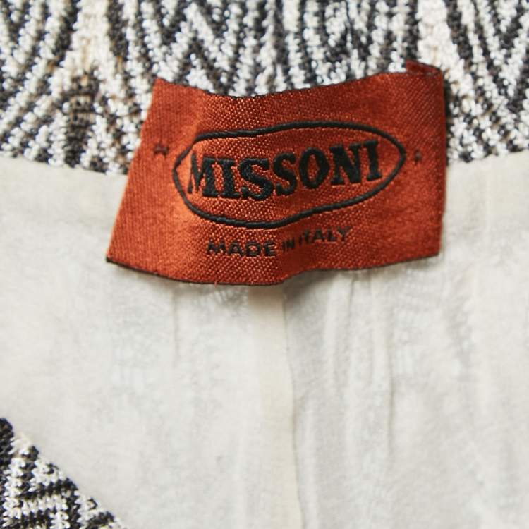Pre Owned Missoni Black Patterned Knit Palazzo Pants M