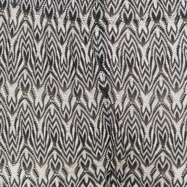 Pre Owned Missoni Black Patterned Knit Palazzo Pants M