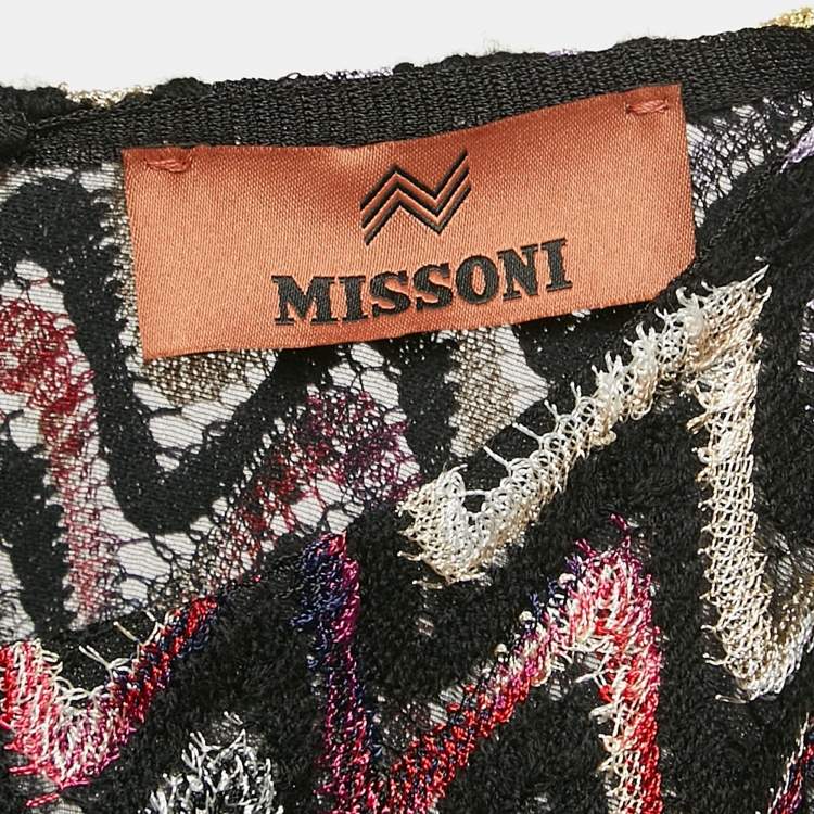 Pre Owned Misson Multicolor Chevron Pattern Knit Mini Dress S
