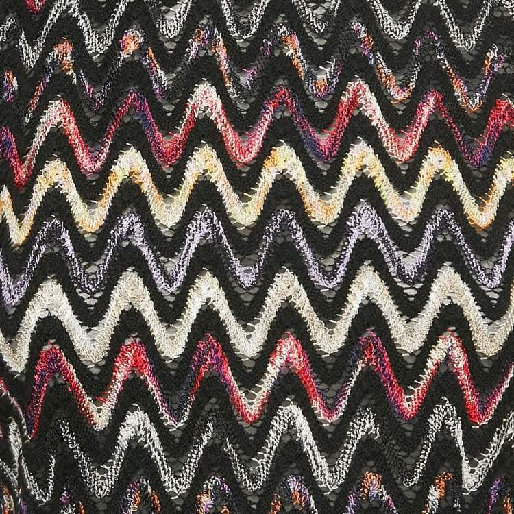 Pre Owned Misson Multicolor Chevron Pattern Knit Mini Dress S