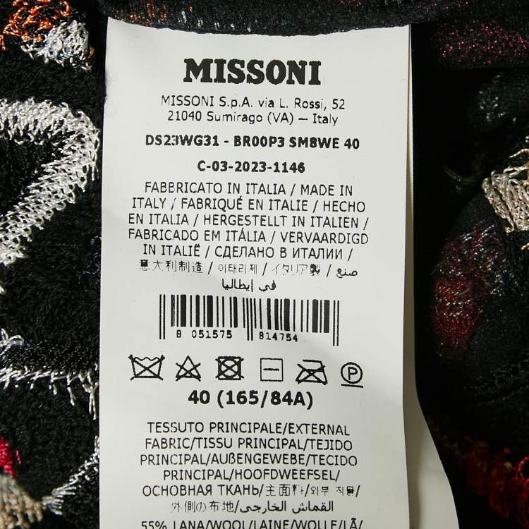 Pre Owned Misson Multicolor Chevron Pattern Knit Mini Dress S