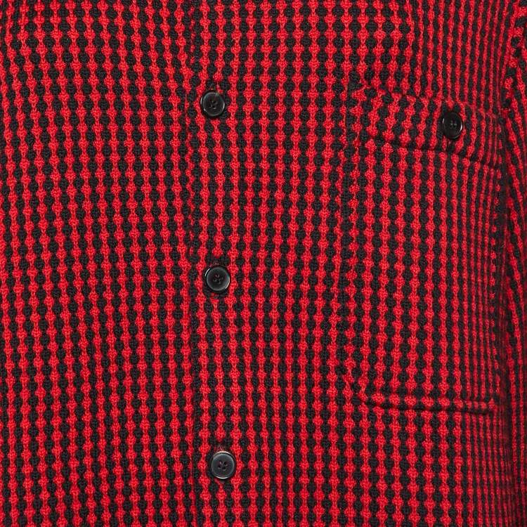 Pre Owned Missoni Red/Black Patterned Wool Cardigan XL