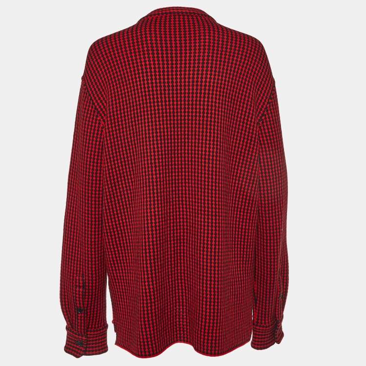 Pre Owned Missoni Red/Black Patterned Wool Cardigan XL