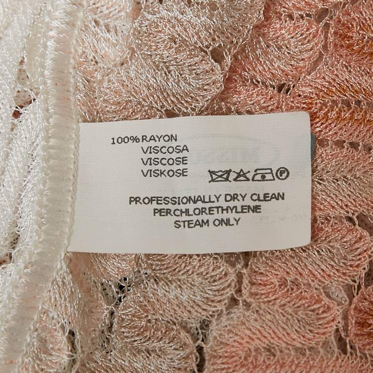 Pre Owned Missoni Multicolor Patterned Knit Open Front Sleeveless Cardigan M