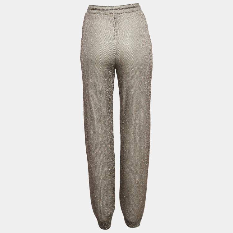 Pre Owned Missoni Metallic/Multicolor Lurex Knit Pants S
