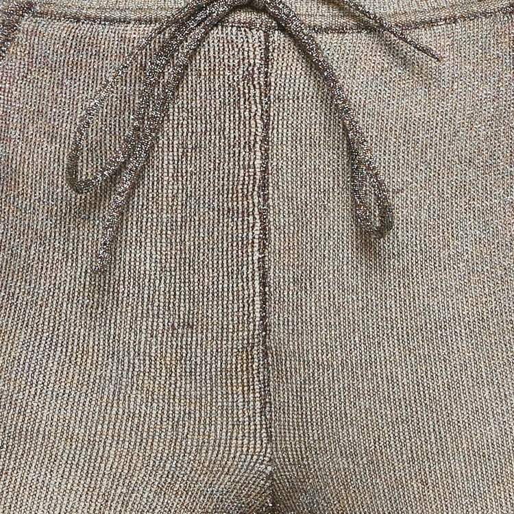 Pre Owned Missoni Metallic/Multicolor Lurex Knit Pants S