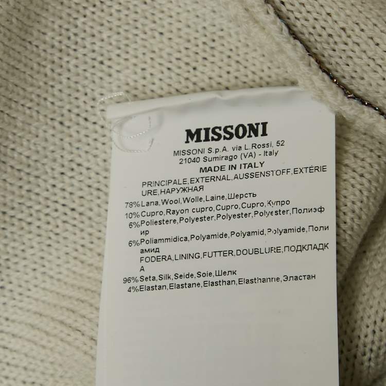 Pre Owned Missoni Metallic/Multicolor Lurex Knit Pants S