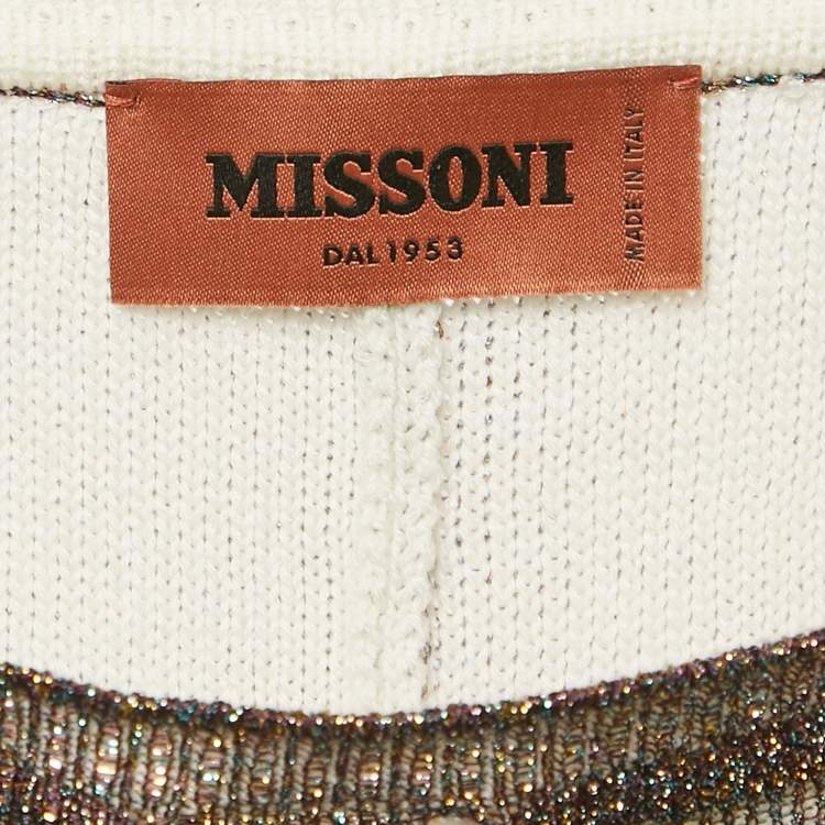 Pre Owned Missoni Metallic/Multicolor Lurex Knit Pants S