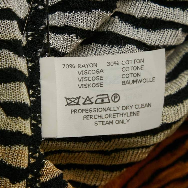 Pre Owned Missoni Black/White Textured Stretch Knit Top M
