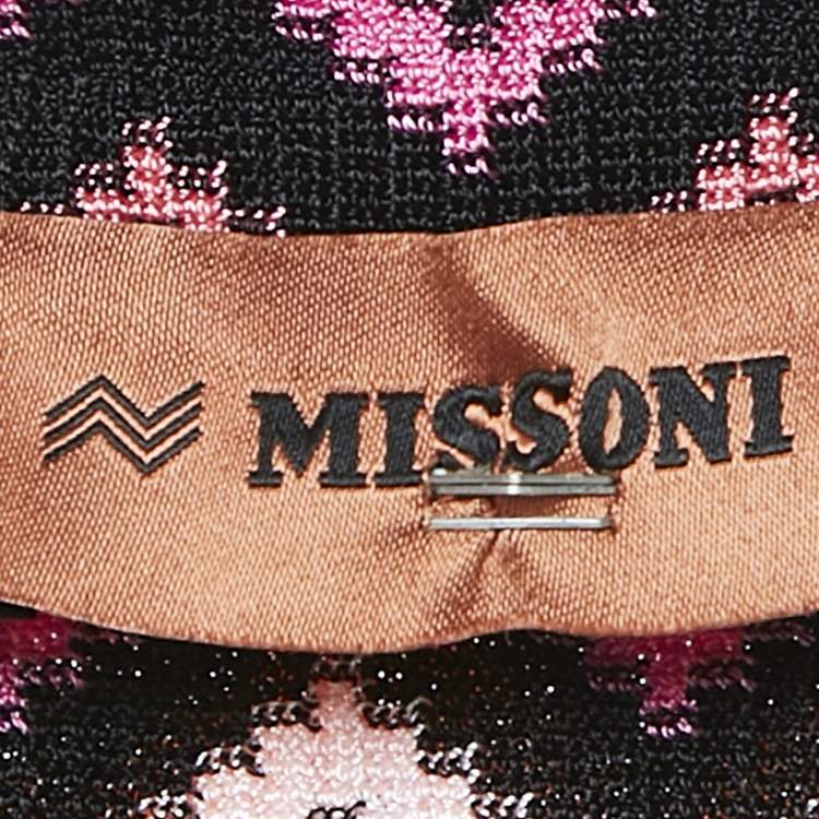 Pre Owned Missoni Orange Chevron Knit Tassels Detail Skirt Set S