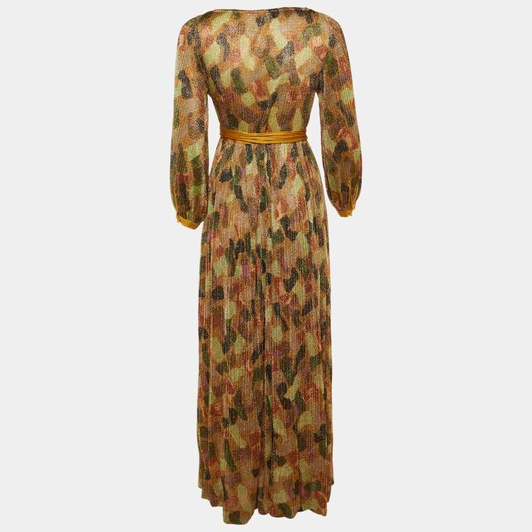 Pre Owned Missoni Multicolor Lurex Knit Wrap Dress S