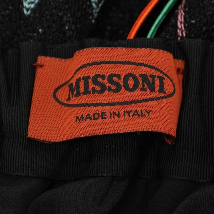 Pre Owned Missoni Multicolor Rayon Blend Knit Halter Dress L