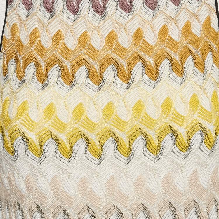Pre Owned Missoni Multicolor Chevron Knit Sleeveless Mini Dress S