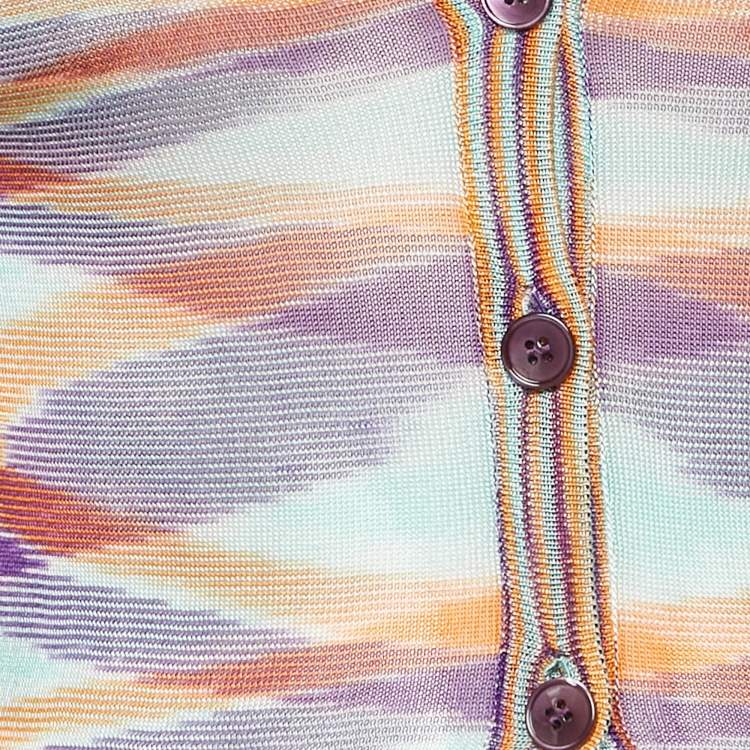 Pre Owned Missoni Multicolor Knit Button Front Long Cardigan S