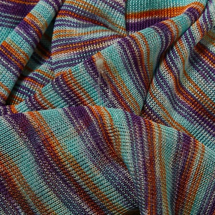 Pre Owned Missoni Multicolor Knit Button Front Long Cardigan S