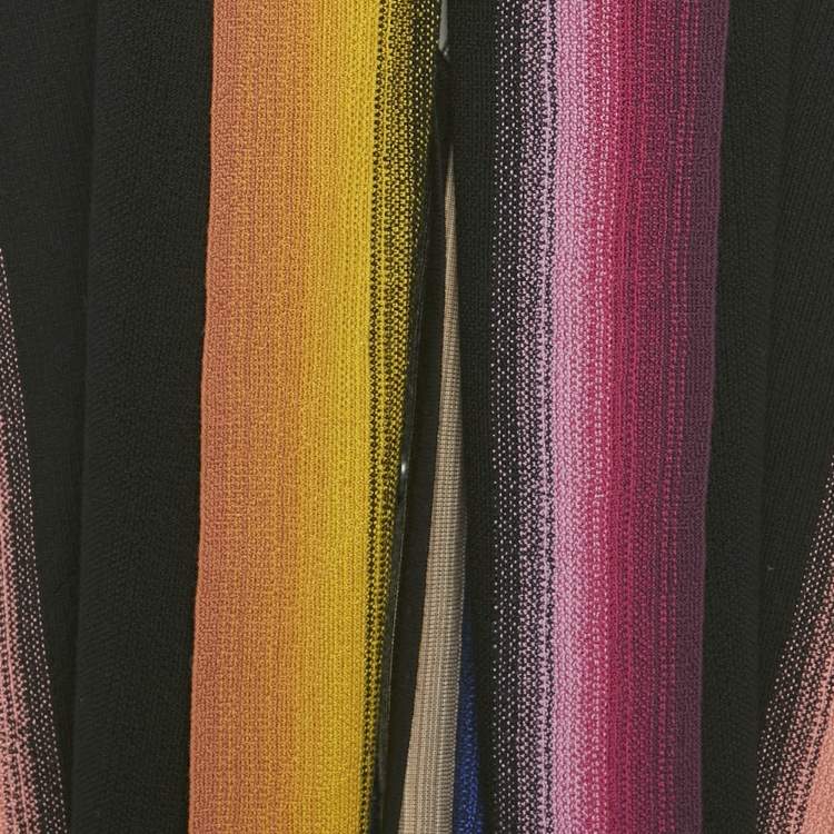 مملوكة مسبقًا Missoni Multicolor Striped Wool Overlay Detail Oversized Cardigan M