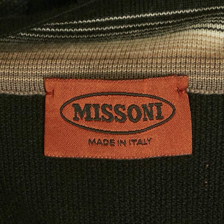 مملوكة مسبقًا Missoni Multicolor Striped Wool Overlay Detail Oversized Cardigan M