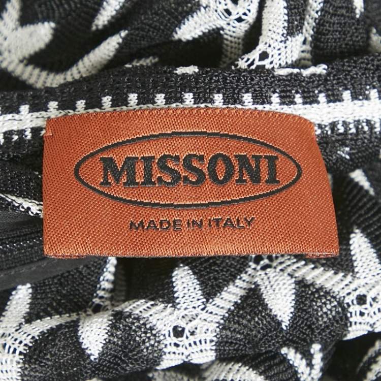 Pre Owned Missoni Black Patterned Knit Halter Neck Maxi Dress S