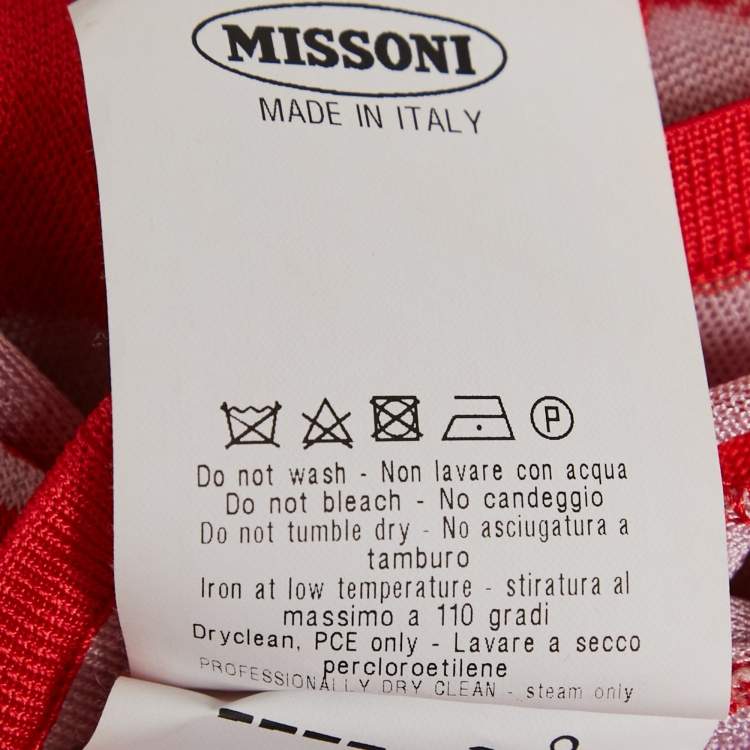 Pre Owned Missoni Red & Pink Knit Tank Top M