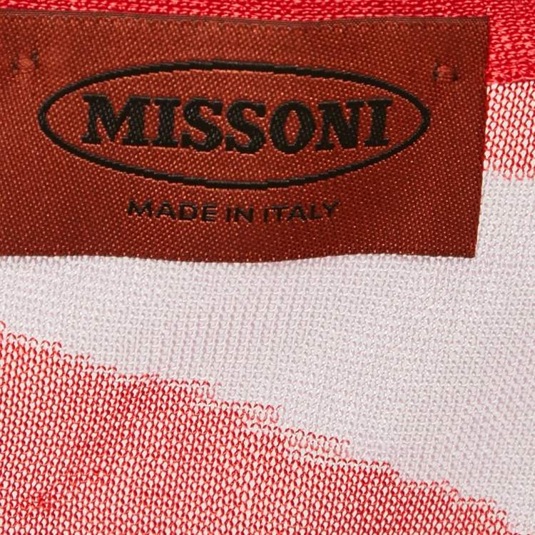 Pre Owned Missoni Red & Pink Knit Tank Top M