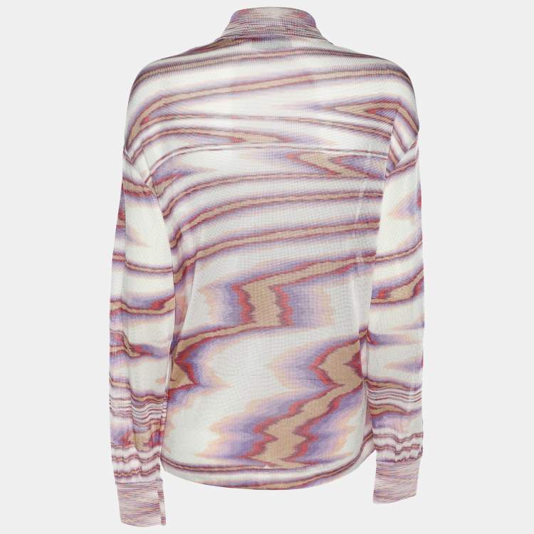 Pre Owned Missoni Multicolor Knit Button Front Shirt S