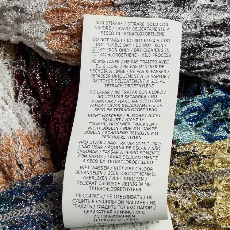 Pre Owned Missoni Multicolor Lurex Open Knit Long Cardigan S