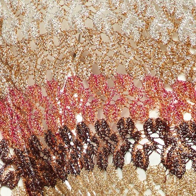 Pre Owned Missoni Multicolor Lurex Open Knit Long Cardigan S