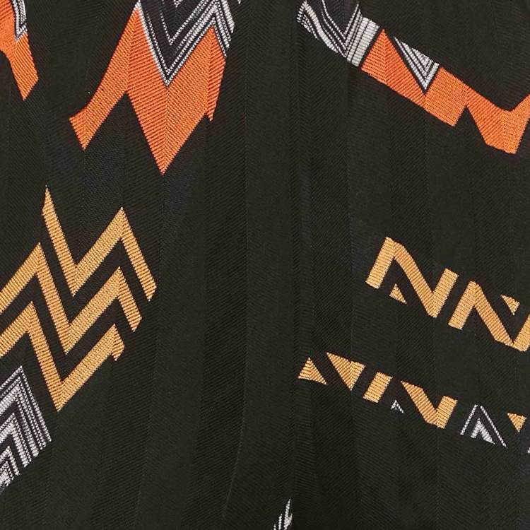 Pre Owned Missoni Black Zig Zag Knit Straight Leg Trousers M