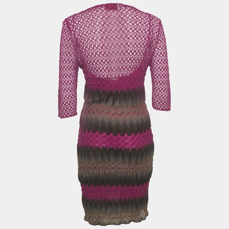 Pre Owned Missoni Multicolor Knit Midi Dress 