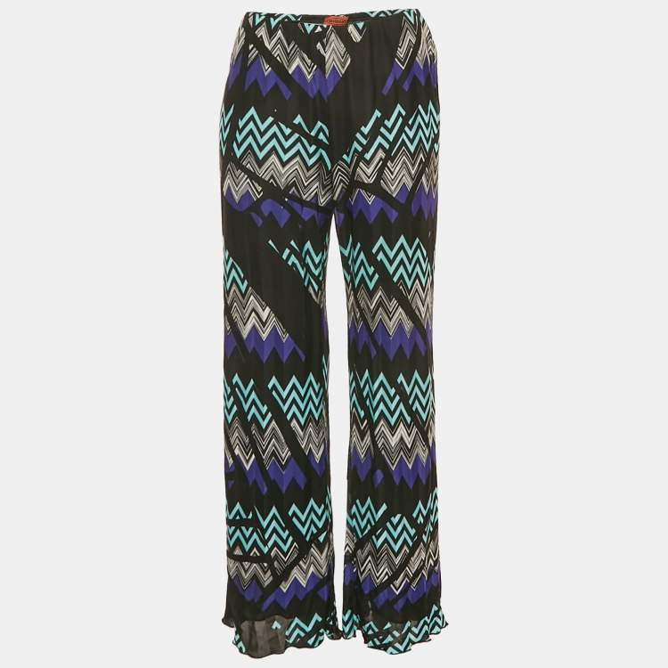 Pre Owned Missoni Multicolor Patterned Knit Parallel Pants M