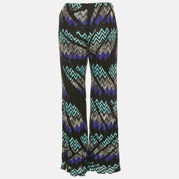 Pre Owned Missoni Multicolor Patterned Knit Parallel Pants M