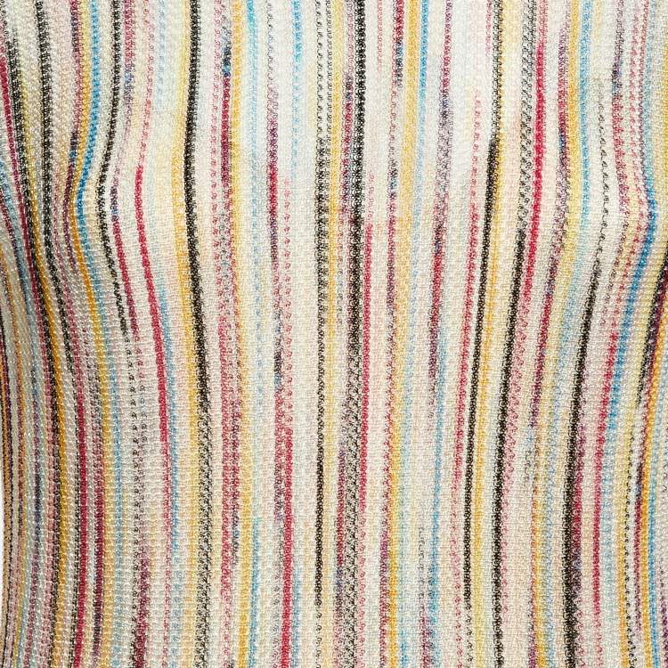 Pre Owned Missoni Multicolor Patterned Knit Fit and Flare Midi Dress M