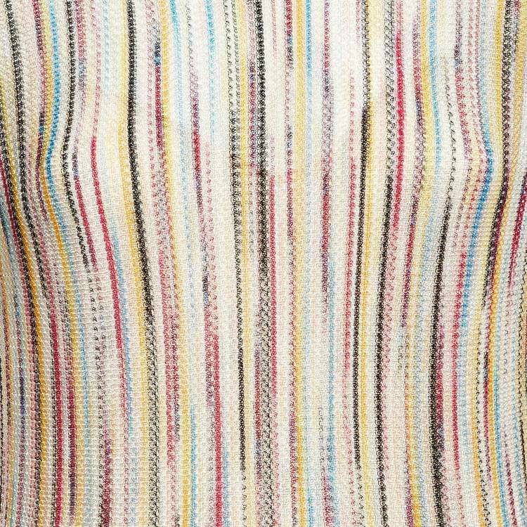 Pre Owned Missoni Multicolor Patterned Knit Fit and Flare Midi Dress M