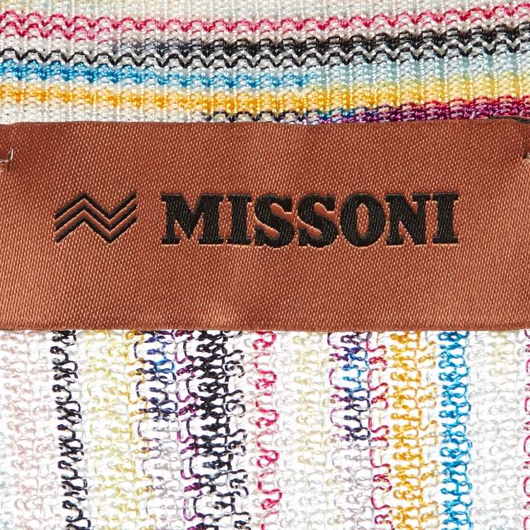 Pre Owned Missoni Multicolor Patterned Knit Fit and Flare Midi Dress M