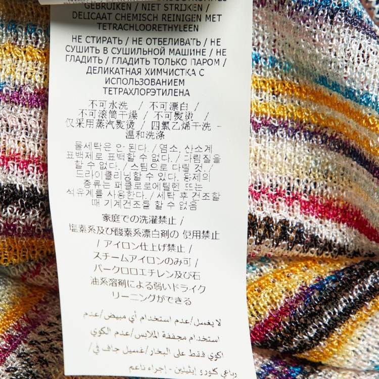 Pre Owned Missoni Multicolor Patterned Knit Fit and Flare Midi Dress M