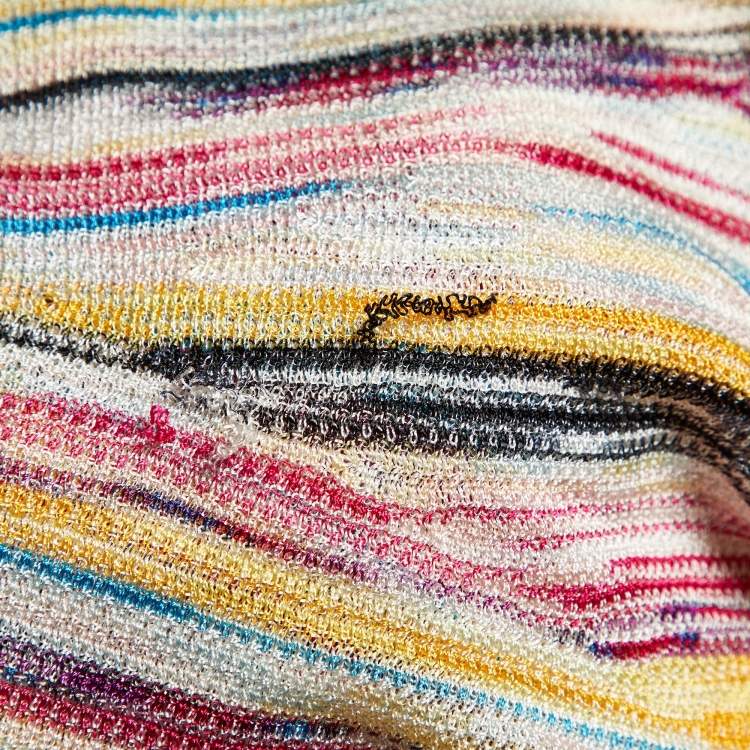 Pre Owned Missoni Multicolor Patterned Knit Fit and Flare Midi Dress M