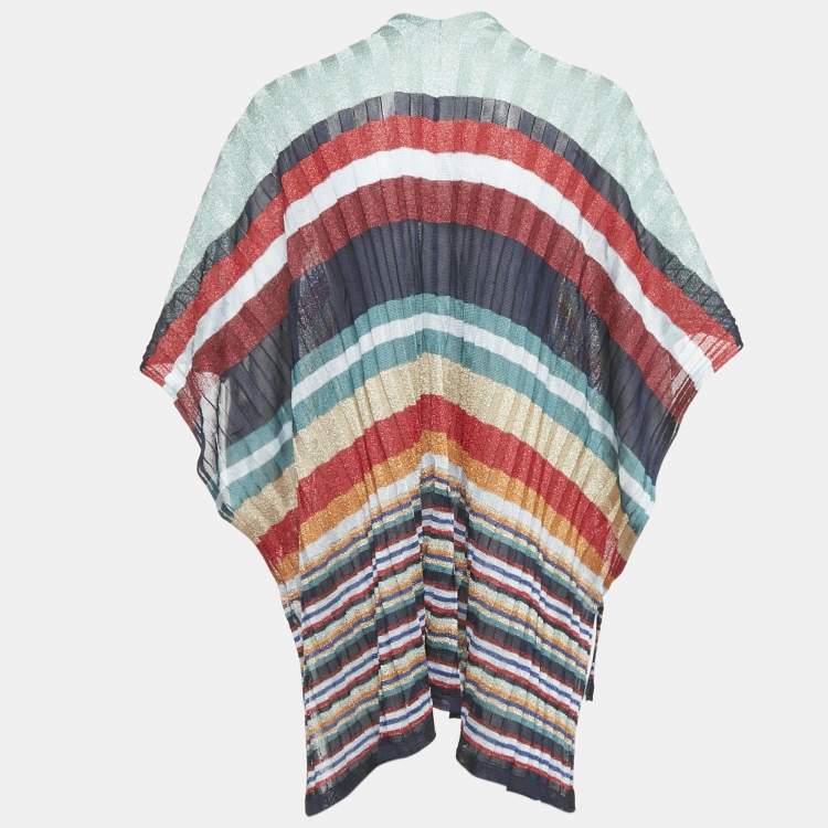 Pre Owned Missoni Multicolor Lurex Knit Poncho One Size 