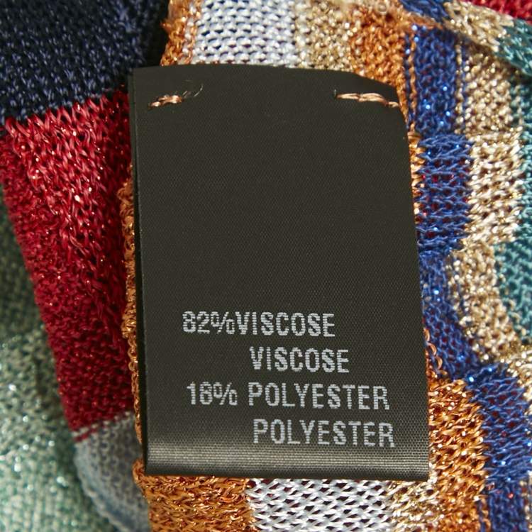 Pre Owned Missoni Multicolor Lurex Knit Poncho One Size 