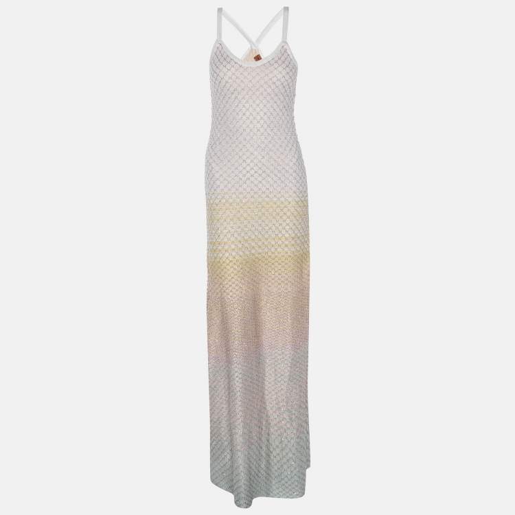 مملوكة مسبقًا Missoni Multicolor Knit Sequins Maxi Dress S