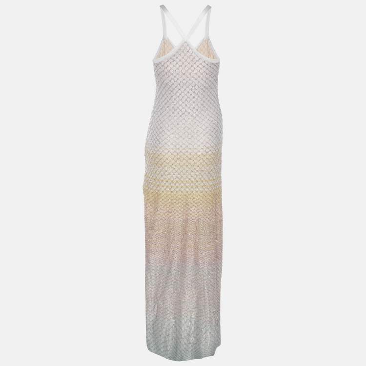 مملوكة مسبقًا Missoni Multicolor Knit Sequins Maxi Dress S