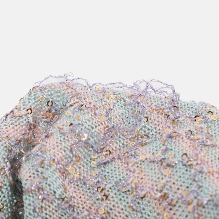 مملوكة مسبقًا Missoni Multicolor Knit Sequins Maxi Dress S
