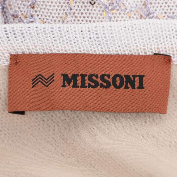 مملوكة مسبقًا Missoni Multicolor Knit Sequins Maxi Dress S