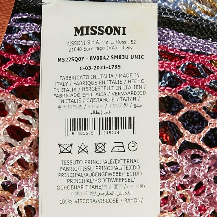 Pre Owned Missoni Multicolor Crochet Long Beach Coverall One size 