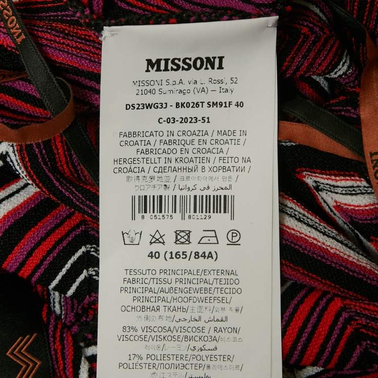 Pre Owned Missoni Multicolor Zig Zag Knit Long Jumpsuit S